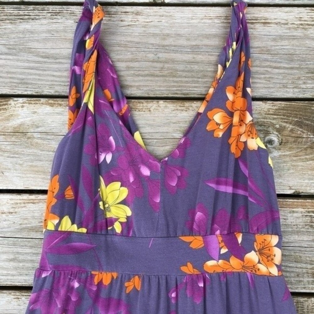 Garnet Hill Long Surplice Knot Floral Maxi Dress M - Picture 8 of 12